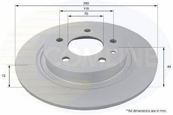 Comline ADC1154 Rear brake disc, non-ventilated ADC1154: Buy near me in Poland at 2407.PL - Good price!