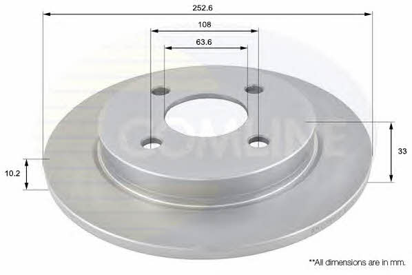 Comline ADC1207 Rear brake disc, non-ventilated ADC1207: Buy near me in Poland at 2407.PL - Good price!