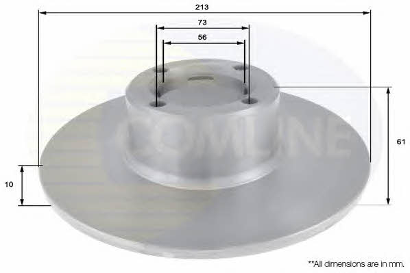 Comline ADC1304 Unventilated front brake disc ADC1304: Buy near me in Poland at 2407.PL - Good price!