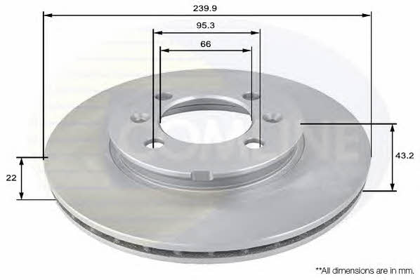 Comline ADC1313V Front brake disc ventilated ADC1313V: Buy near me in Poland at 2407.PL - Good price!