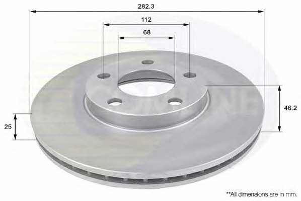 Comline ADC1425V Front brake disc ventilated ADC1425V: Buy near me at 2407.PL in Poland at an Affordable price!