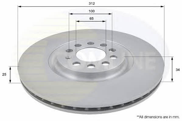 Comline ADC1438V Front brake disc ventilated ADC1438V: Buy near me in Poland at 2407.PL - Good price!