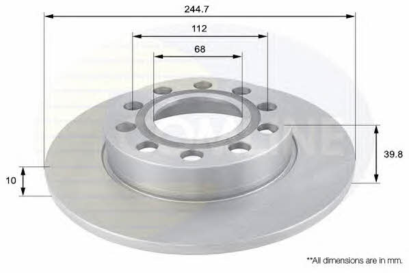 Comline ADC1446 Rear brake disc, non-ventilated ADC1446: Buy near me in Poland at 2407.PL - Good price!