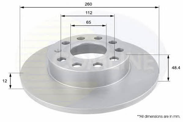 Comline ADC1448 Rear brake disc, non-ventilated ADC1448: Buy near me in Poland at 2407.PL - Good price!