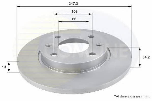 Comline ADC1508 Unventilated front brake disc ADC1508: Buy near me in Poland at 2407.PL - Good price!