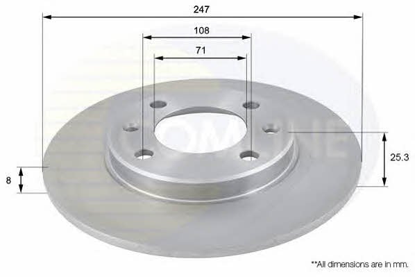 Comline ADC1512 Rear brake disc, non-ventilated ADC1512: Buy near me in Poland at 2407.PL - Good price!