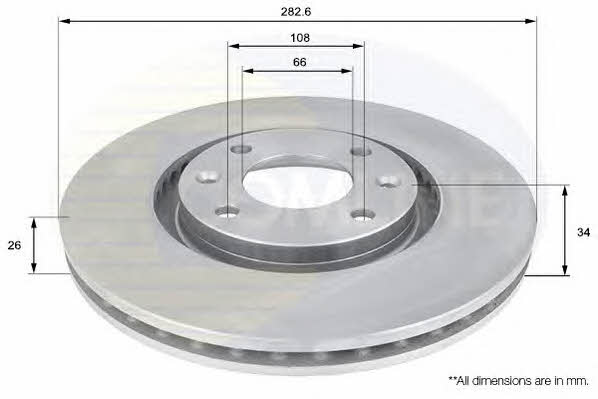 Comline ADC1519V Front brake disc ventilated ADC1519V: Buy near me at 2407.PL in Poland at an Affordable price!