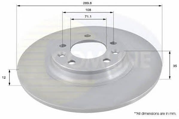 Comline ADC1551 Rear brake disc, non-ventilated ADC1551: Buy near me at 2407.PL in Poland at an Affordable price!