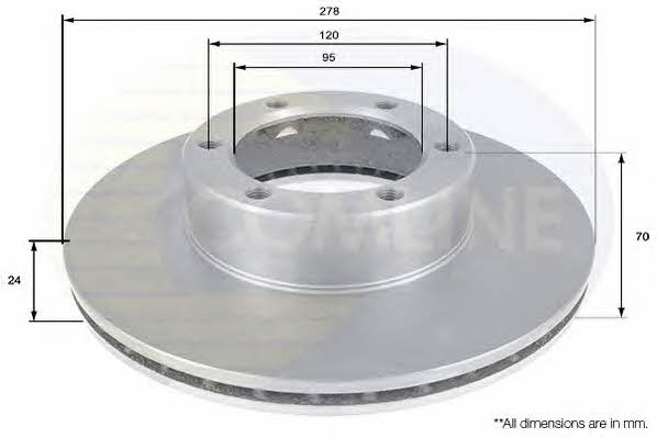 Comline ADC1559V Front brake disc ventilated ADC1559V: Buy near me in Poland at 2407.PL - Good price!
