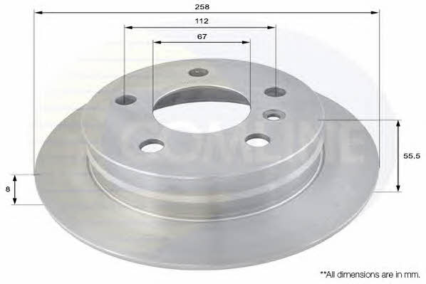 Comline ADC1643 Rear brake disc, non-ventilated ADC1643: Buy near me in Poland at 2407.PL - Good price!