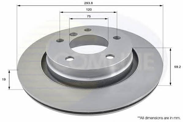 Comline ADC1723V Rear ventilated brake disc ADC1723V: Buy near me at 2407.PL in Poland at an Affordable price!