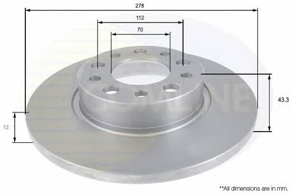 Comline ADC1825 Rear brake disc, non-ventilated ADC1825: Buy near me in Poland at 2407.PL - Good price!