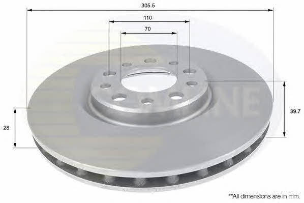 Comline ADC1828V Front brake disc ventilated ADC1828V: Buy near me in Poland at 2407.PL - Good price!