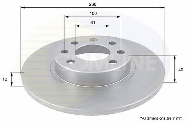 Comline ADC1903 Unventilated front brake disc ADC1903: Buy near me in Poland at 2407.PL - Good price!