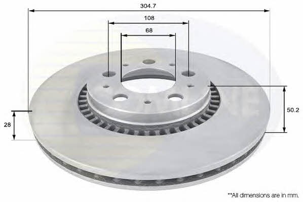 Comline ADC1908V Front brake disc ventilated ADC1908V: Buy near me in Poland at 2407.PL - Good price!