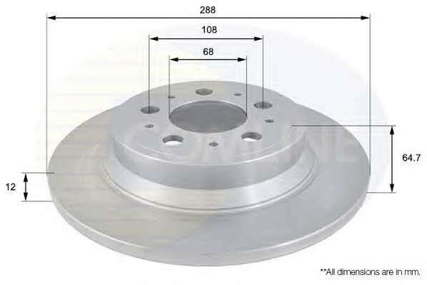 Comline ADC1909 Rear brake disc, non-ventilated ADC1909: Buy near me at 2407.PL in Poland at an Affordable price!