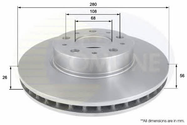 Comline ADC1910V Front brake disc ventilated ADC1910V: Buy near me in Poland at 2407.PL - Good price!