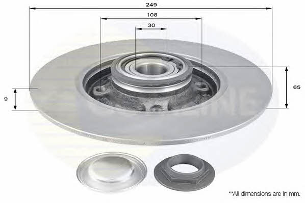 Comline ADC3002 Rear brake disc, non-ventilated ADC3002: Buy near me in Poland at 2407.PL - Good price!