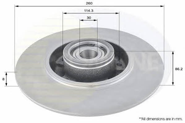 Comline ADC3012 Rear brake disc, non-ventilated ADC3012: Buy near me in Poland at 2407.PL - Good price!