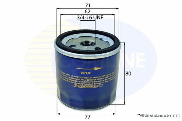 Comline EOF022 Oil Filter EOF022: Buy near me at 2407.PL in Poland at an Affordable price!