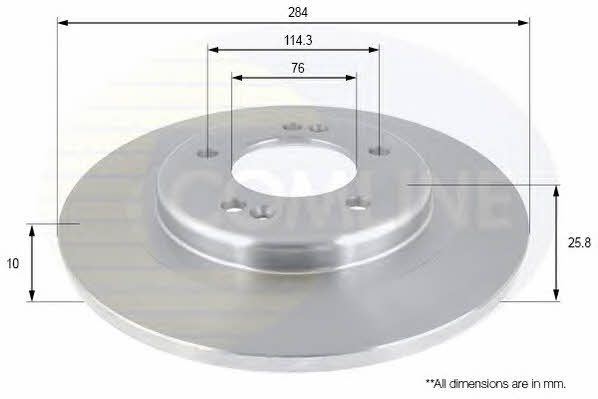 Comline ADC2421 Rear brake disc, non-ventilated ADC2421: Buy near me in Poland at 2407.PL - Good price!