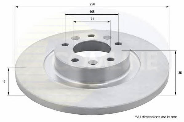 Comline ADC2724 Rear brake disc, non-ventilated ADC2724: Buy near me in Poland at 2407.PL - Good price!