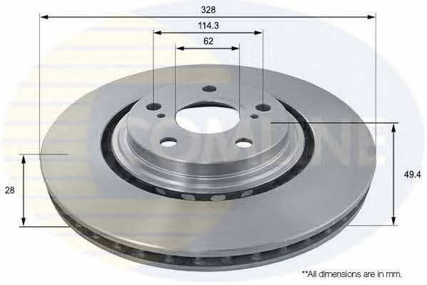 Comline ADC2515V Front brake disc ventilated ADC2515V: Buy near me in Poland at 2407.PL - Good price!