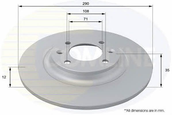 Comline ADC2729 Rear brake disc, non-ventilated ADC2729: Buy near me in Poland at 2407.PL - Good price!