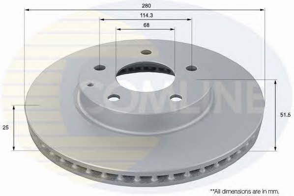 Comline ADC0478V Front brake disc ventilated ADC0478V: Buy near me in Poland at 2407.PL - Good price!