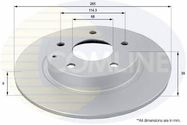 Comline ADC0477 Rear brake disc, non-ventilated ADC0477: Buy near me in Poland at 2407.PL - Good price!