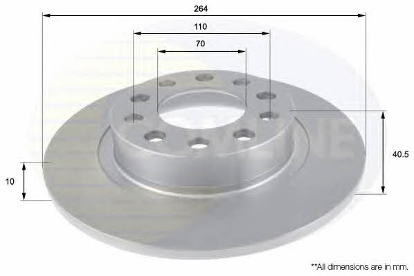 Comline ADC1846 Rear brake disc, non-ventilated ADC1846: Buy near me in Poland at 2407.PL - Good price!
