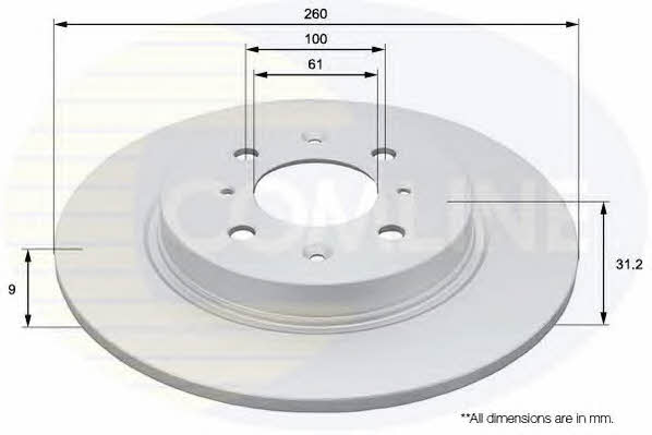Comline ADC0570 Rear brake disc, non-ventilated ADC0570: Buy near me in Poland at 2407.PL - Good price!