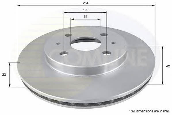 Comline ADC0618V Front brake disc ventilated ADC0618V: Buy near me in Poland at 2407.PL - Good price!