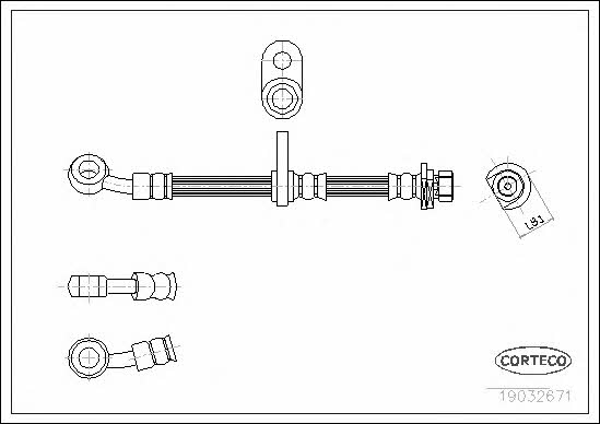 Corteco 19032671 Тормозной шланг 19032671: Отличная цена - Купить в Польше на 2407.PL!
