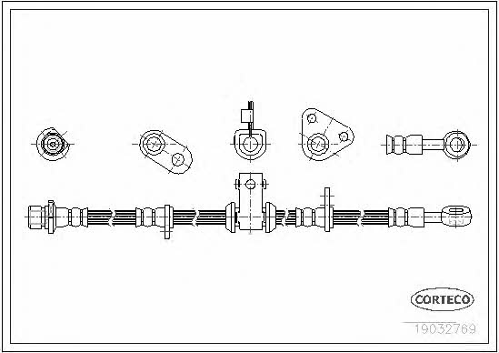 Corteco 19032769 Гальмівний шланг 19032769: Приваблива ціна - Купити у Польщі на 2407.PL!