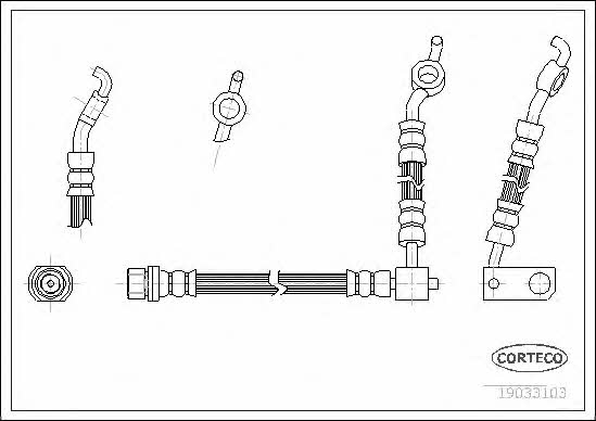 Corteco 19033103 Przewód hamulcowy elastyczny 19033103: Dobra cena w Polsce na 2407.PL - Kup Teraz!