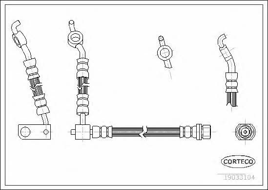 Corteco 19033104 Przewód hamulcowy elastyczny 19033104: Dobra cena w Polsce na 2407.PL - Kup Teraz!
