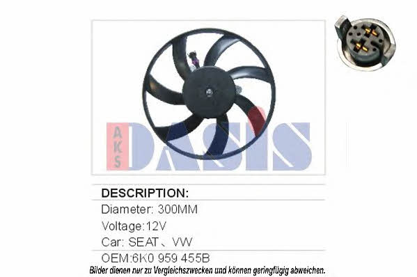 Dasis 048003N Hub, engine cooling fan wheel 048003N: Buy near me in Poland at 2407.PL - Good price!