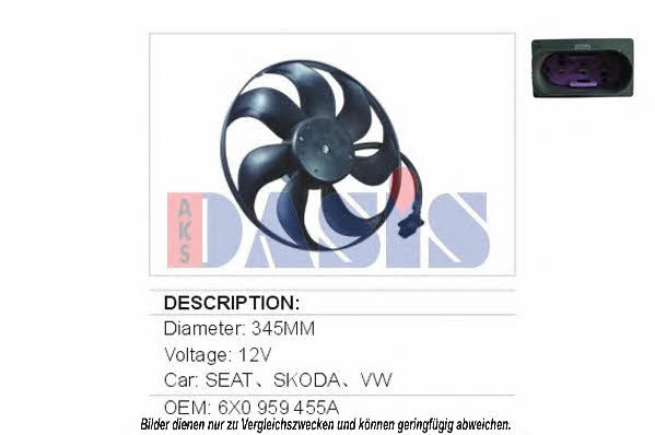 Dasis 048029N Hub, engine cooling fan wheel 048029N: Buy near me at 2407.PL in Poland at an Affordable price!