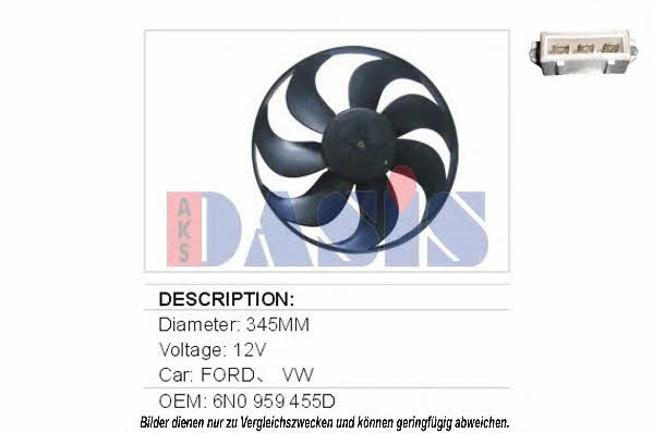 Dasis 048400N Hub, engine cooling fan wheel 048400N: Buy near me in Poland at 2407.PL - Good price!