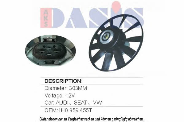 Dasis 048550N Hub, engine cooling fan wheel 048550N: Buy near me in Poland at 2407.PL - Good price!