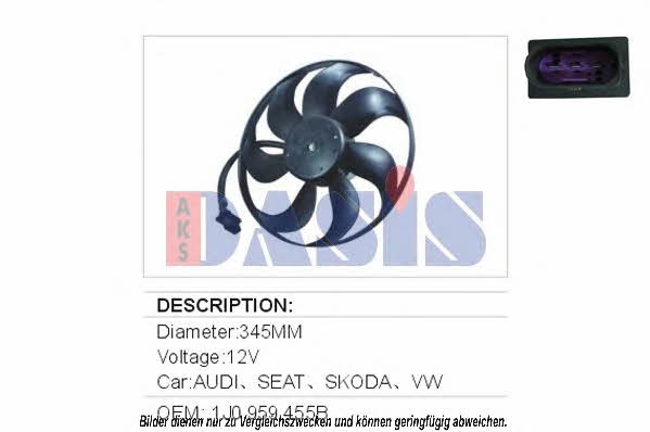 Dasis 048610N Hub, engine cooling fan wheel 048610N: Buy near me in Poland at 2407.PL - Good price!