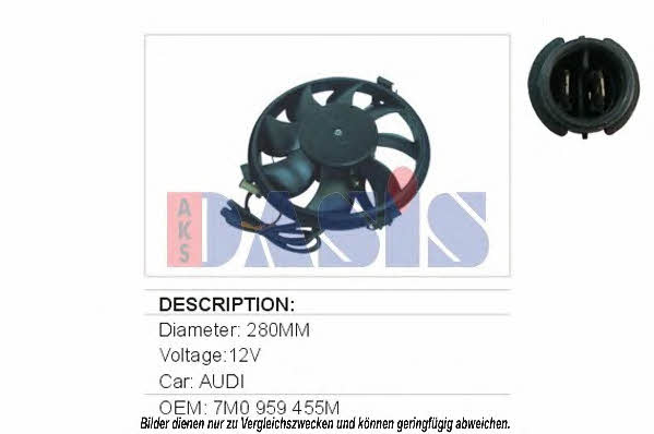 Dasis 488090N Hub, engine cooling fan wheel 488090N: Buy near me in Poland at 2407.PL - Good price!