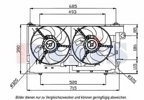 Dasis 068023N Hub, engine cooling fan wheel 068023N: Buy near me in Poland at 2407.PL - Good price!