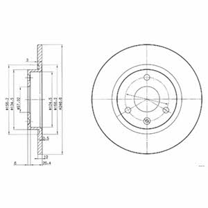 Delphi BG2724 Диск гальмівний передній невентильований BG2724: Приваблива ціна - Купити у Польщі на 2407.PL!