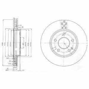 Delphi BG3909 Front brake disc ventilated BG3909: Buy near me in Poland at 2407.PL - Good price!