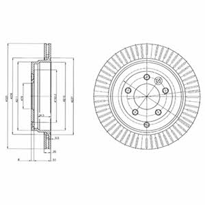 Delphi BG4020 Rear ventilated brake disc BG4020: Buy near me at 2407.PL in Poland at an Affordable price!