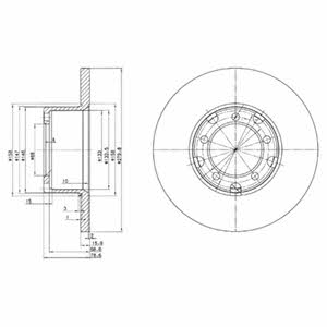 Delphi BG2265 Тормозной диск передний невентилируемый BG2265: Отличная цена - Купить в Польше на 2407.PL!