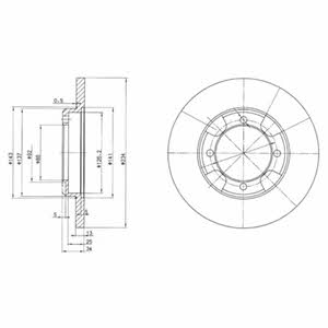 Delphi BG2807 Unventilated front brake disc BG2807: Buy near me in Poland at 2407.PL - Good price!