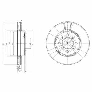 Delphi BG2814 Front brake disc ventilated BG2814: Buy near me in Poland at 2407.PL - Good price!